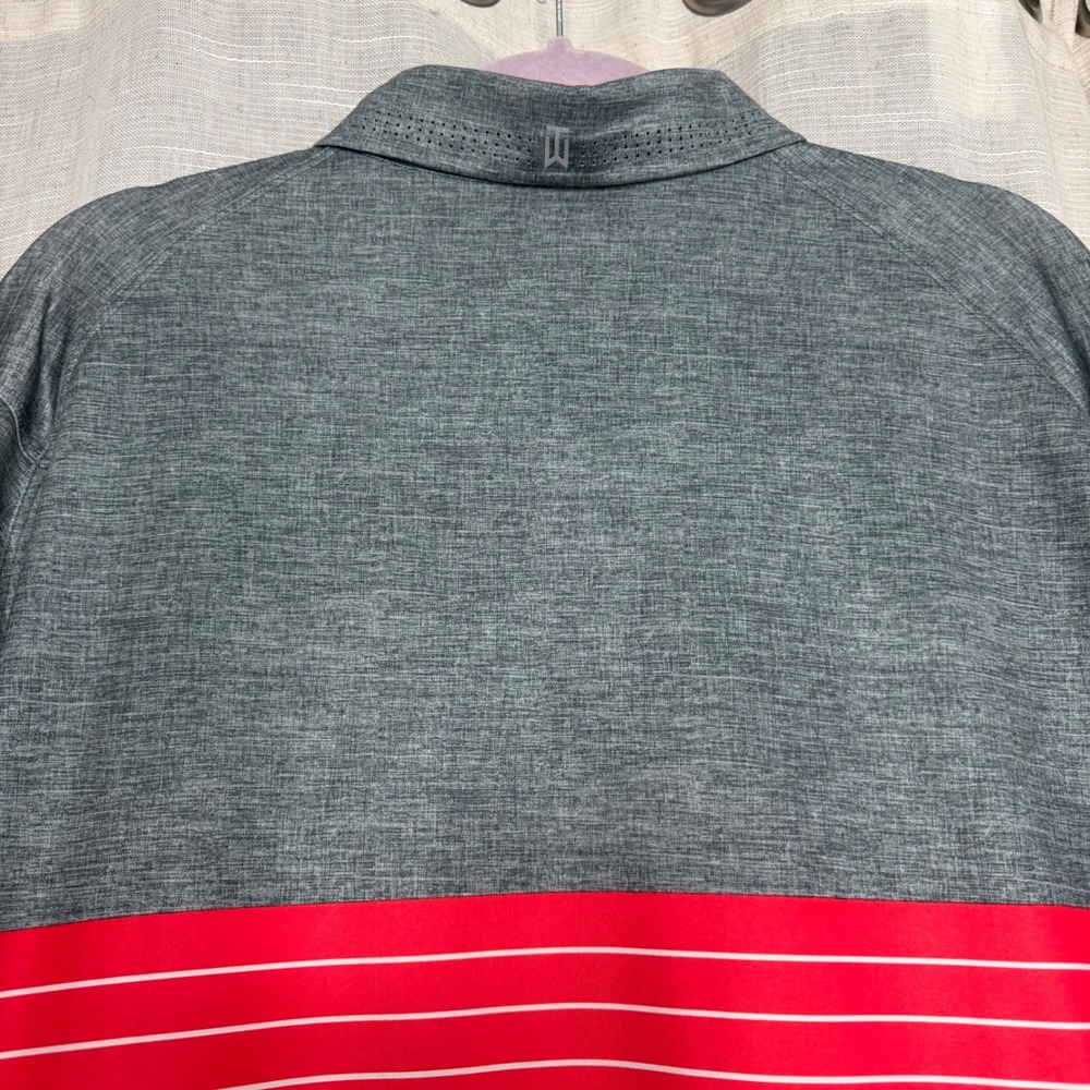 Nike Tiger Woods Collection Golf Polo Striped Short Sleeve Men's Size Large - Picture 7 of 9